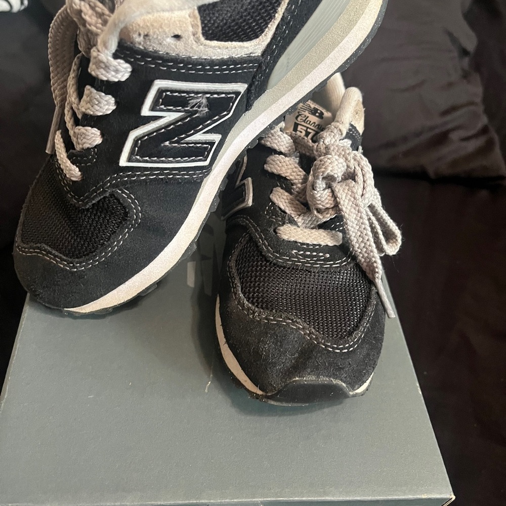 New Balance Kids Black and Gray Sneakers